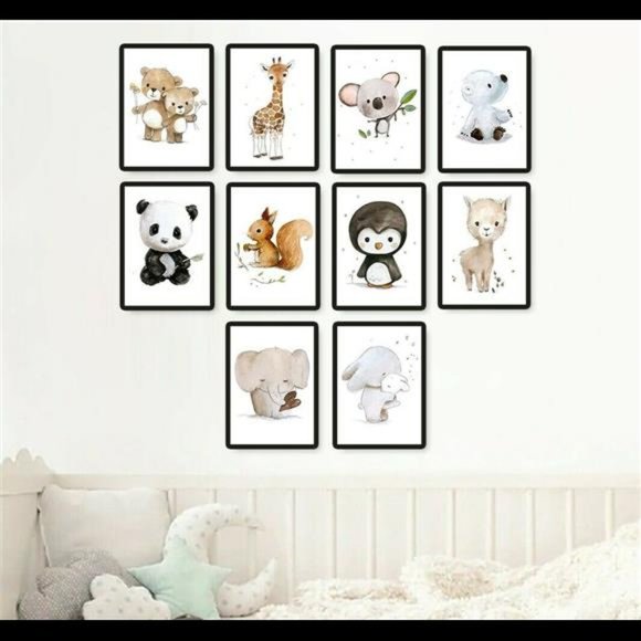 Other - Nursery Decor Wall Art Penguin Koala Elephant Squirrel Panda Nordic 10 Prints